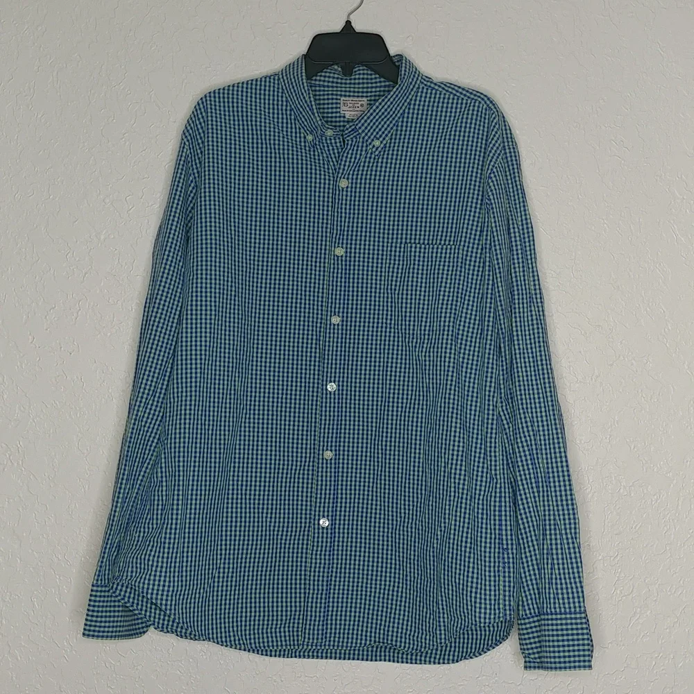 J. Crew Gingham Plaid Button Front Shirt Size XL (CL)